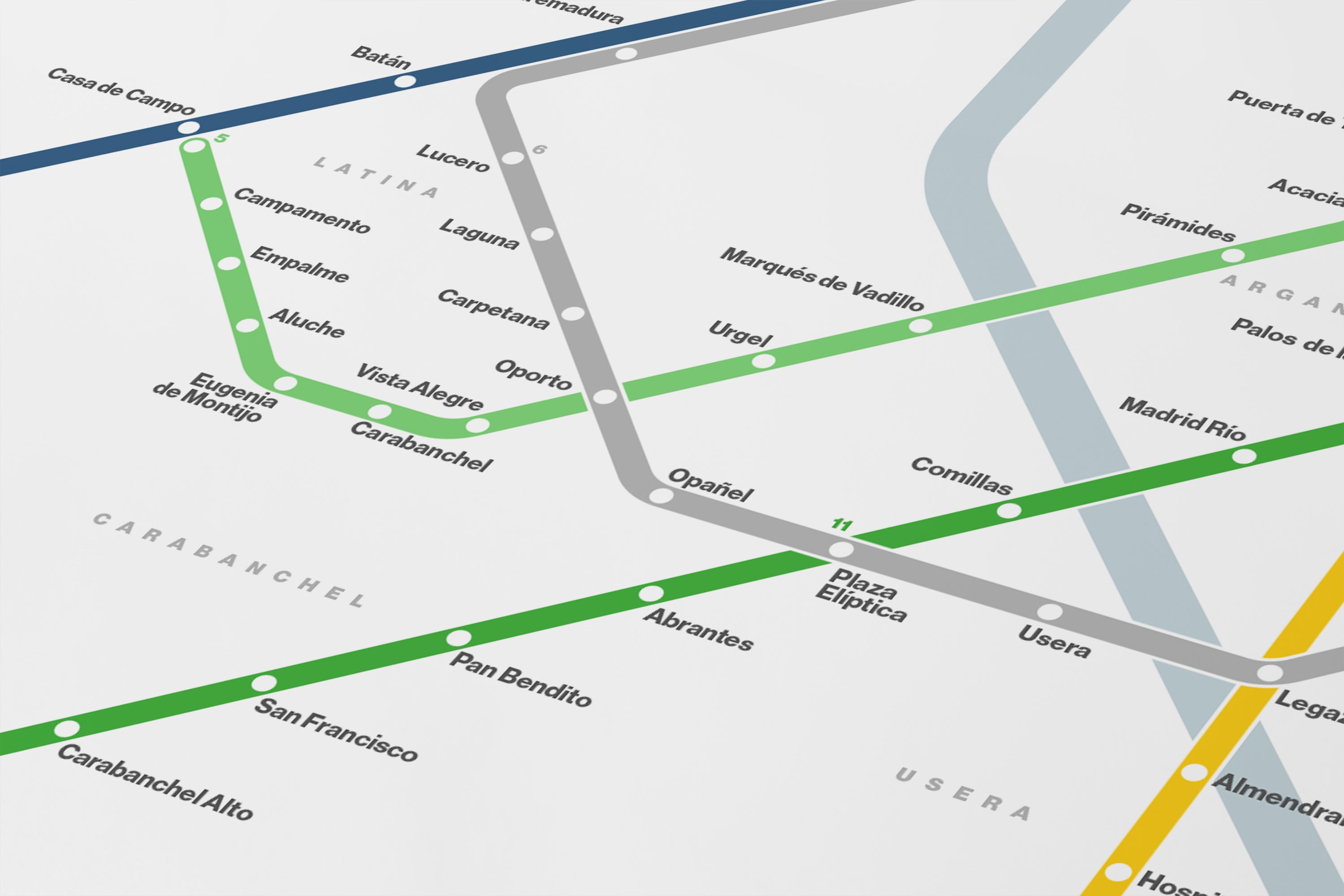 Madrid Metro / Light Mode Map