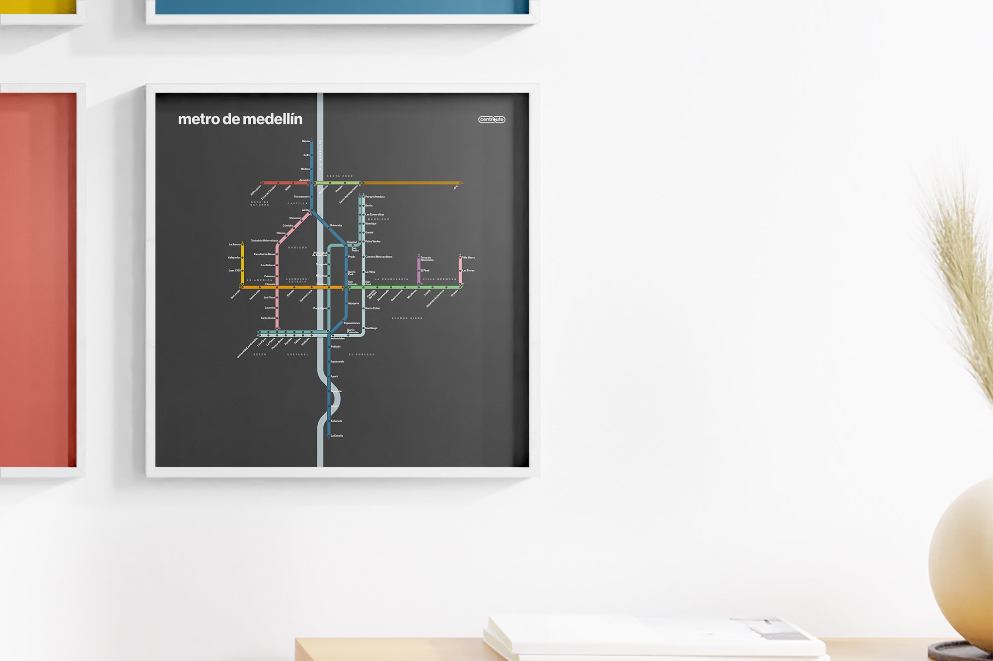 Medellín Metro / Dark Mode System Map