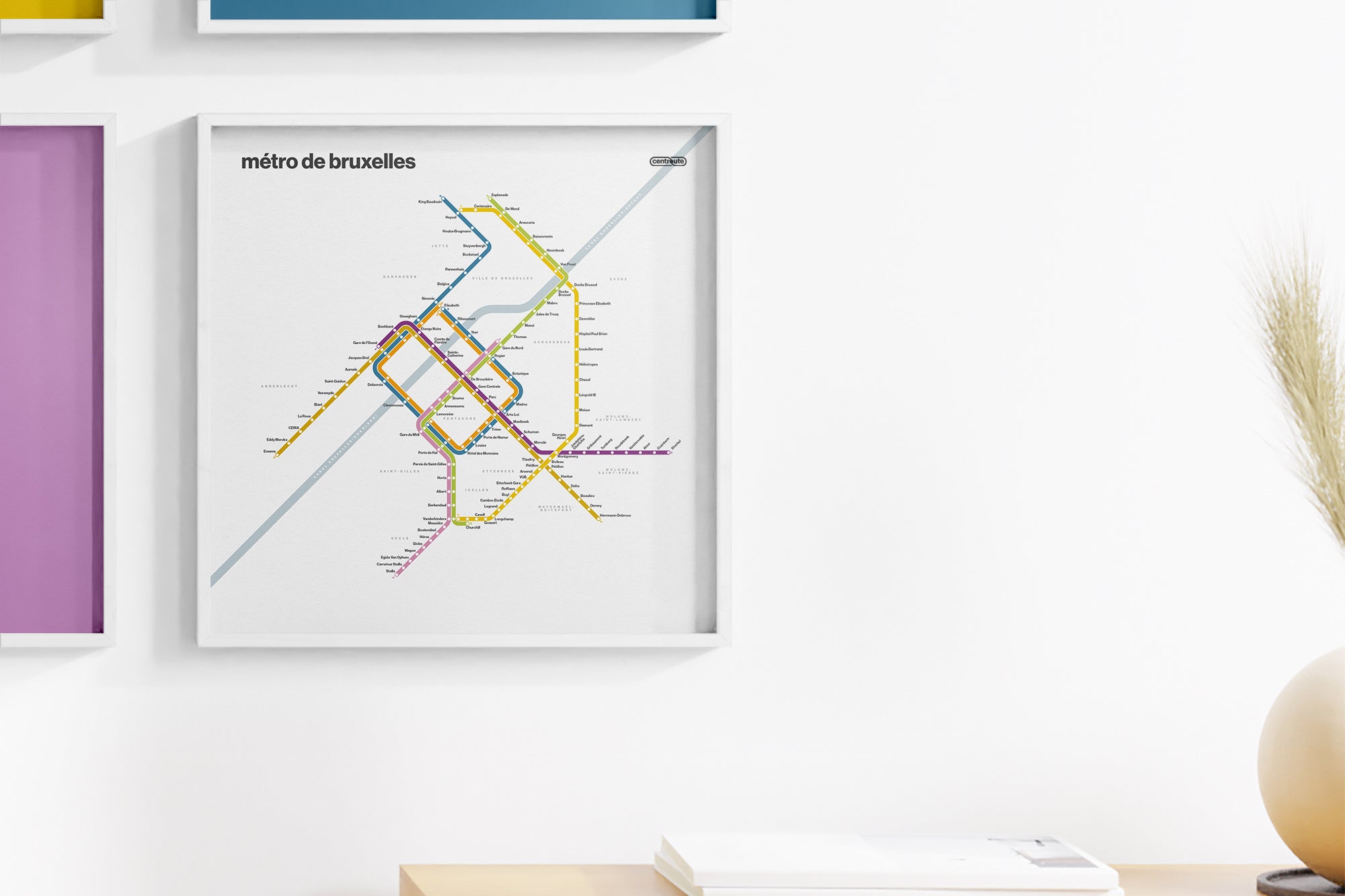 Brussels Metro / Light Mode System Map