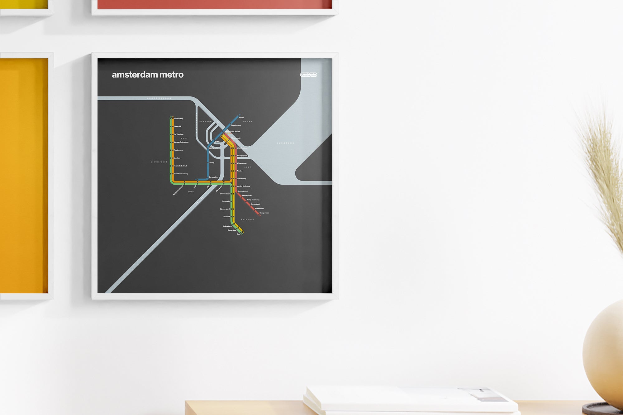 Amsterdam Metro / Dark Mode System Map