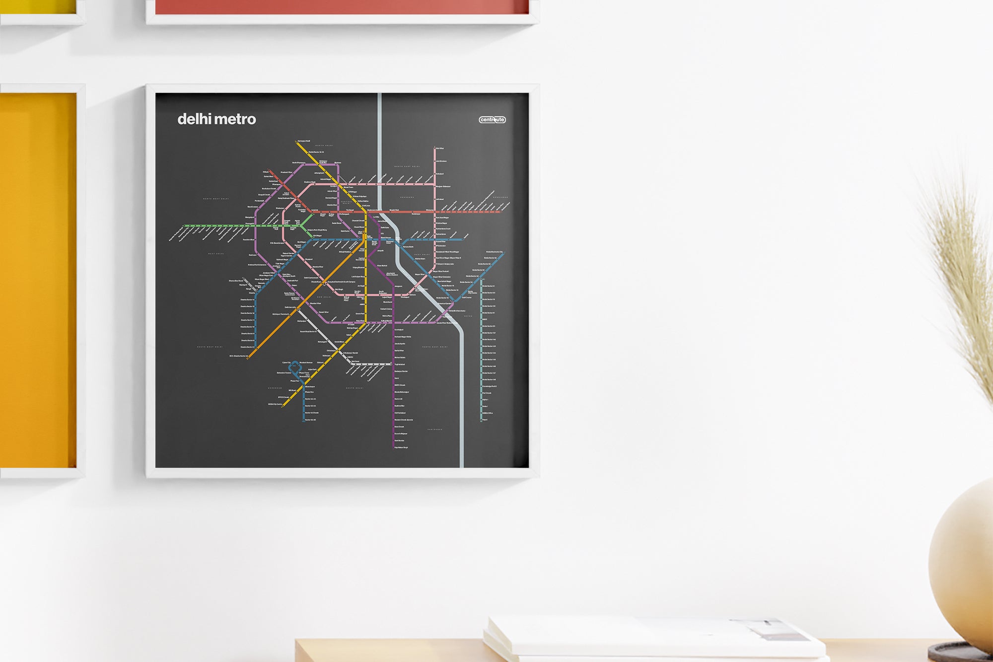 Delhi Metro / Dark Mode System Map / English