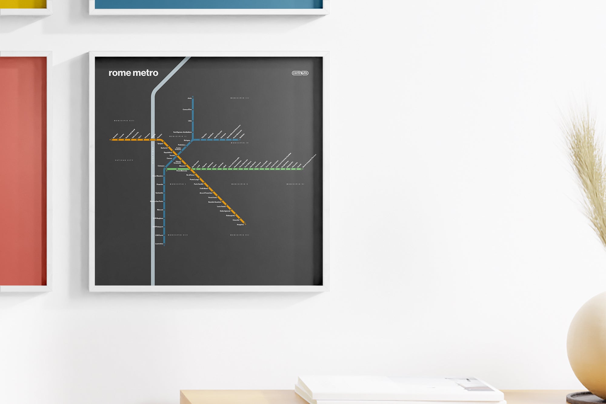 Rome Metro / Dark Mode System Map