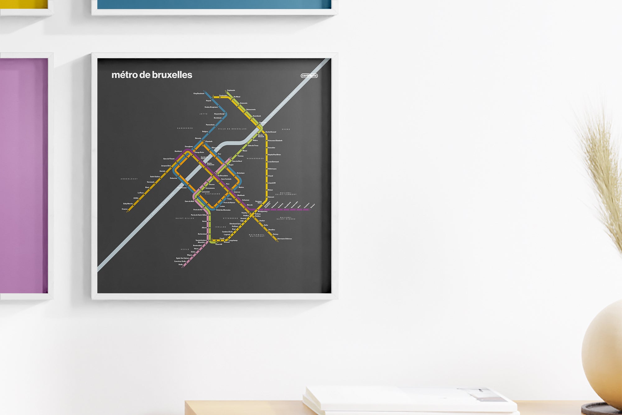 Brussels Metro / Dark Mode System Map
