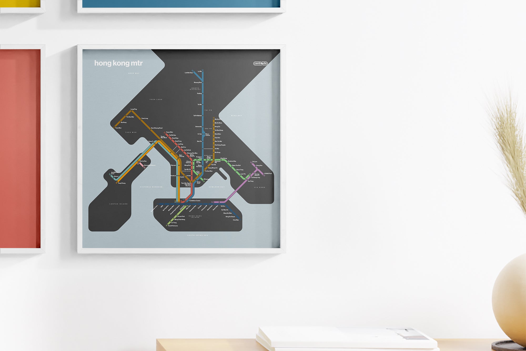 Hong Kong MTR 港鐵 港铁 / Dark Mode System Map
