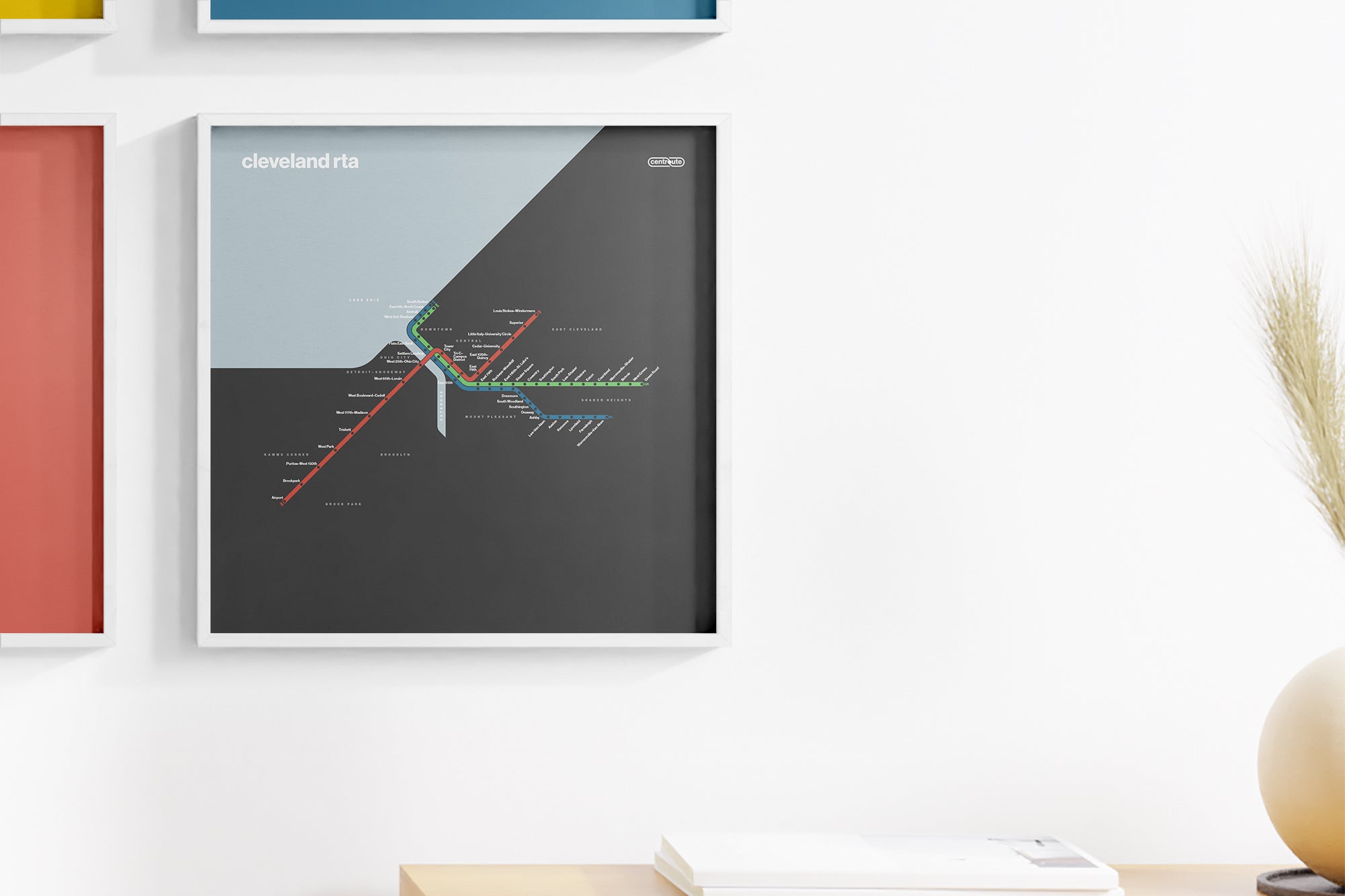 Cleveland RTA Rail / Dark Mode System Map