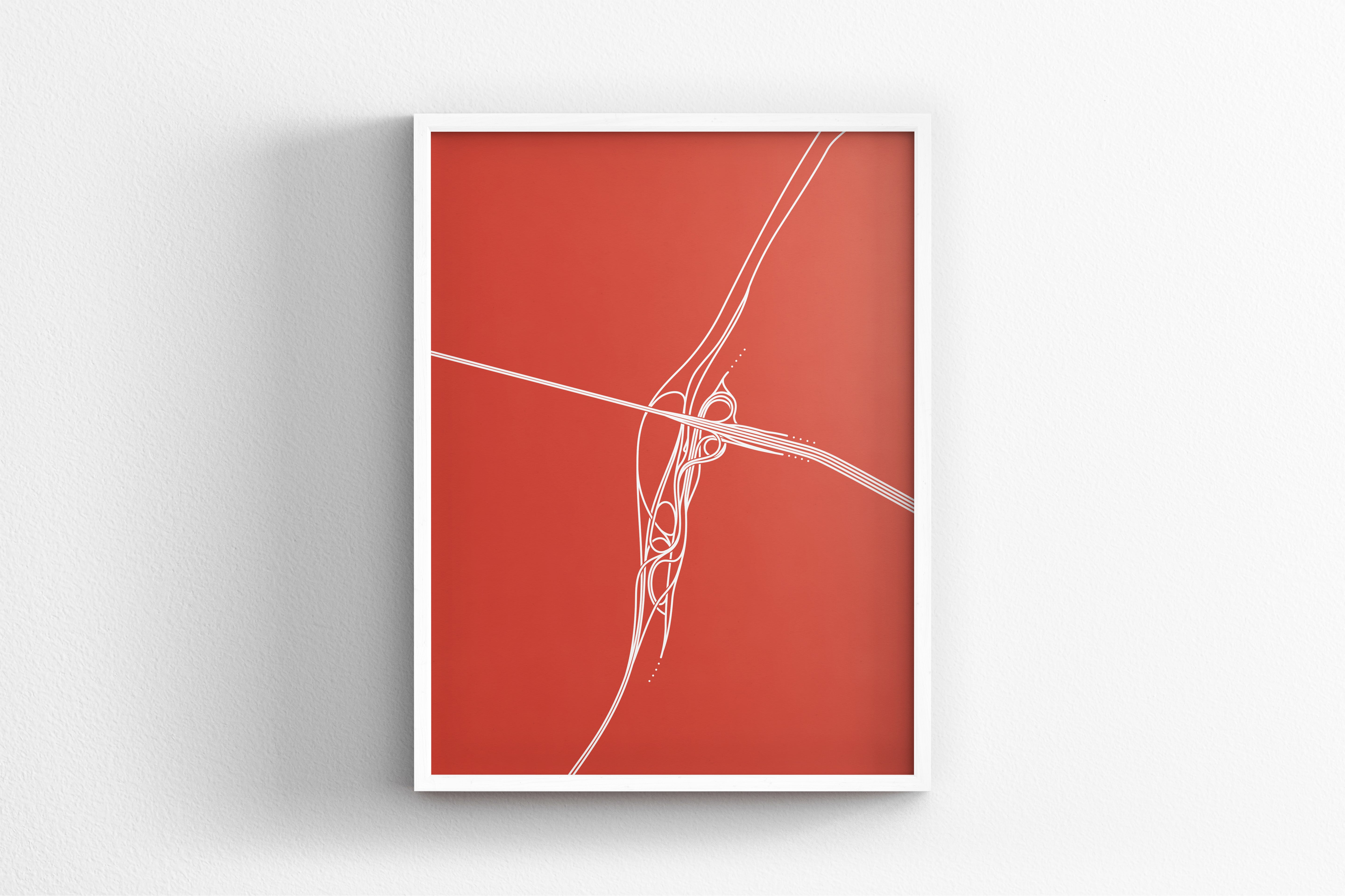 GW Bridge Hudson Parkway / Highway Line Art