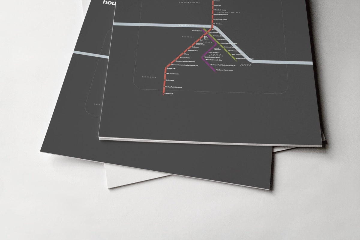 Houston METRORail Map – Dark Mode
