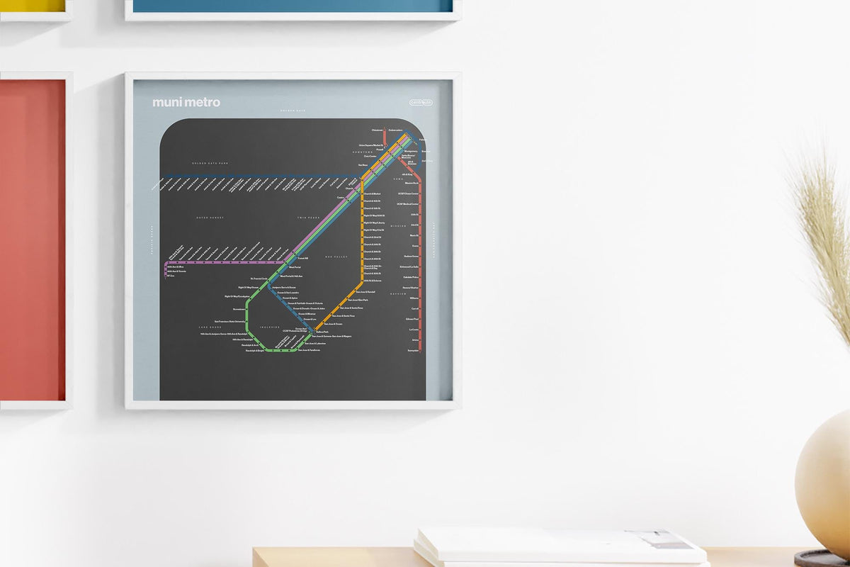 MUNI Metro Map – Dark Mode