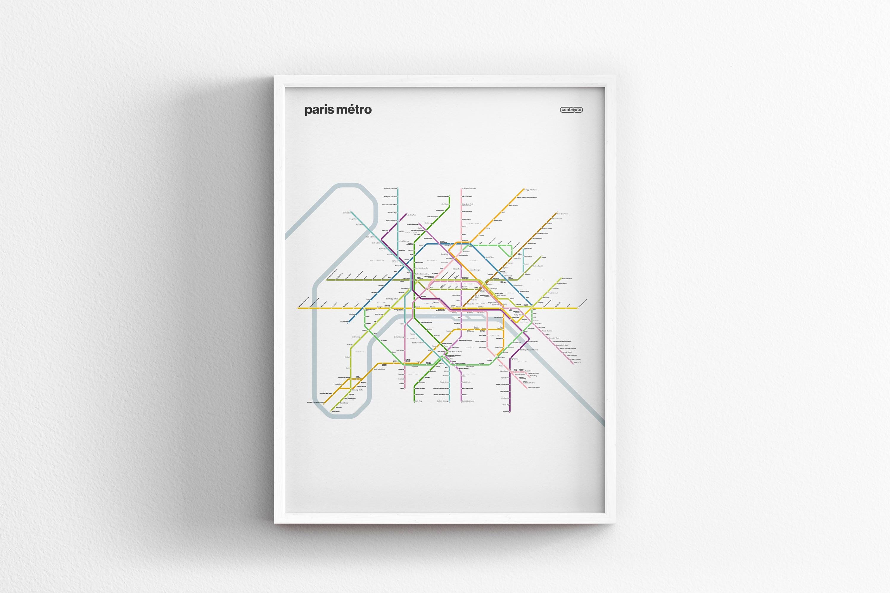 Paris Metro Map –  Vertical Light Mode