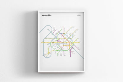 Paris Metro Map –  Vertical Light Mode