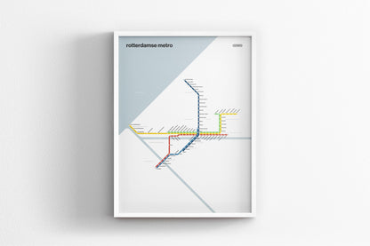 Rotterdam Metro / Light Mode System Map