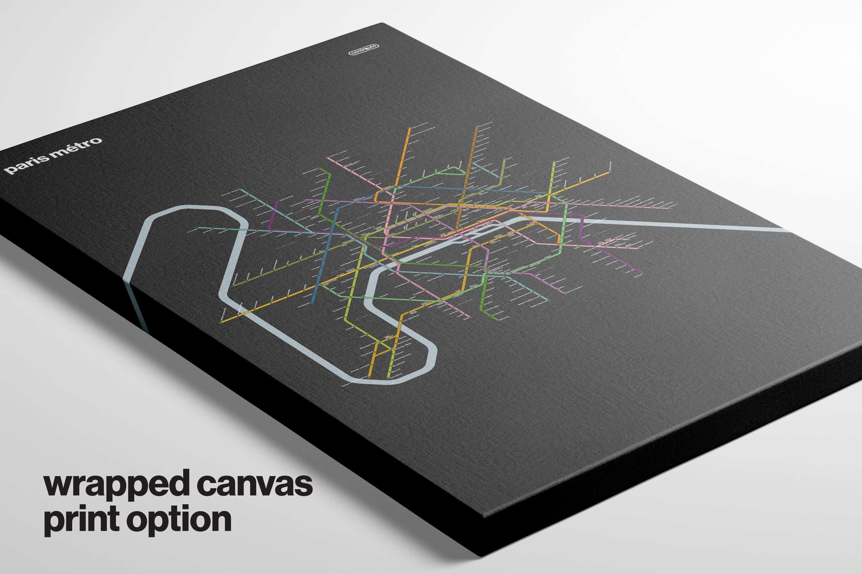 Paris Metro Map –  Vertical Dark Mode