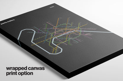 Paris Metro Map –  Vertical Dark Mode