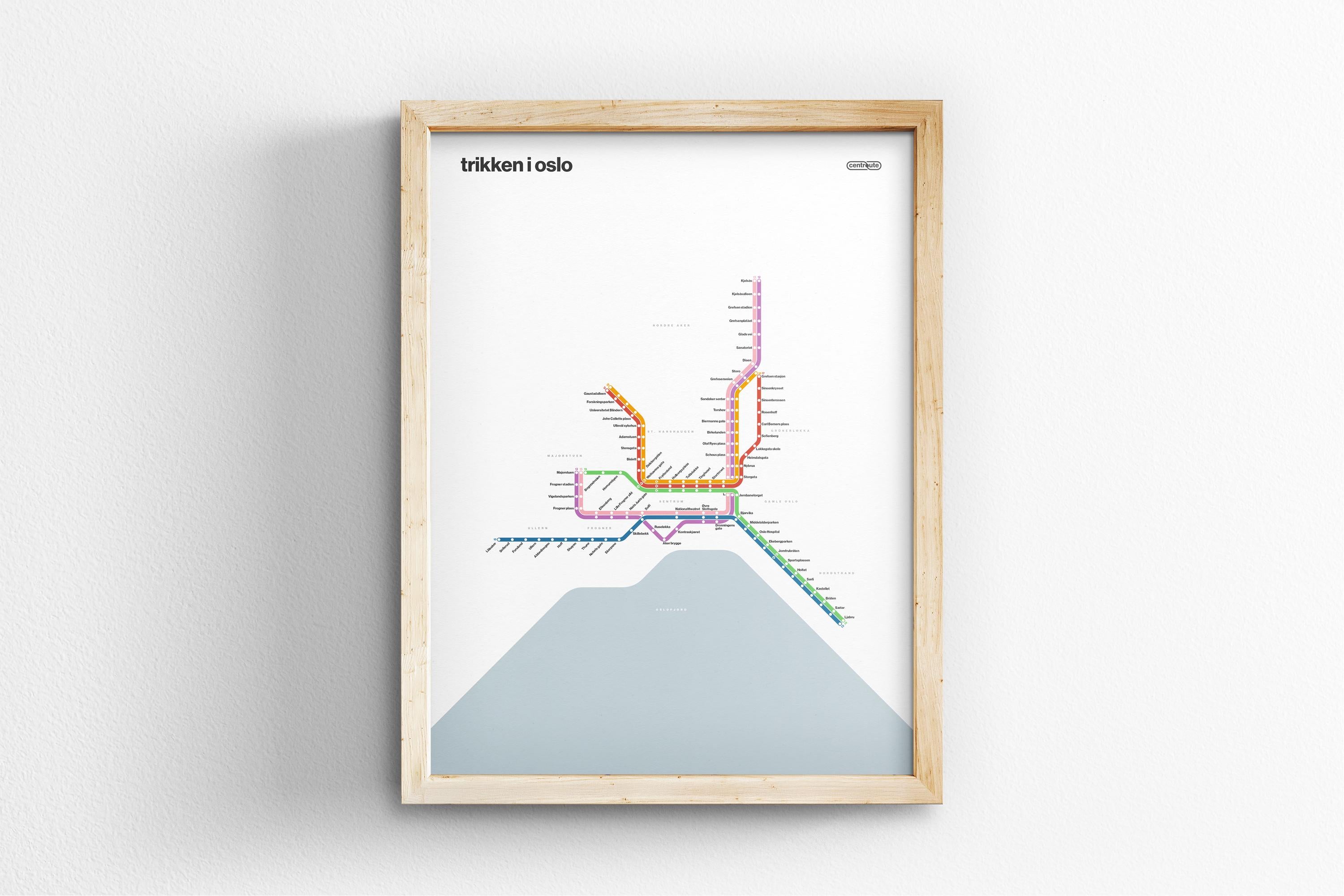 Oslo Trams / Light Mode System Map