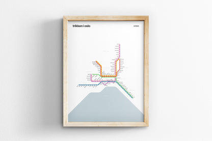 Oslo Trams / Light Mode System Map