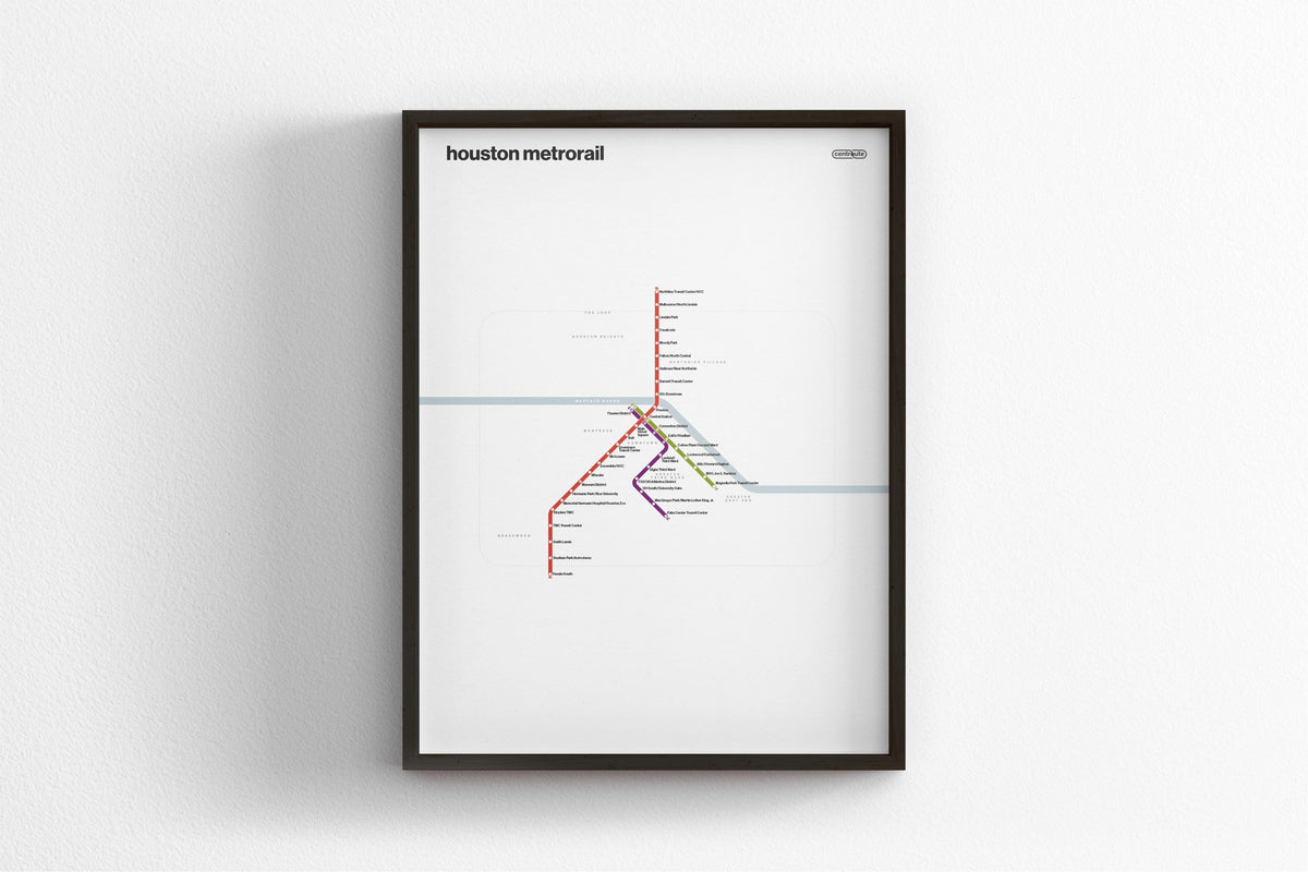 Houston METRORail Map – Light Mode