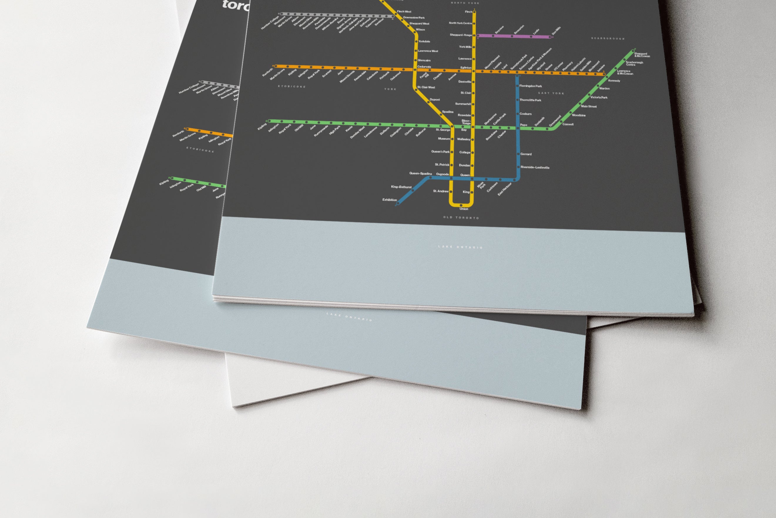 a subway map with multiple lines and stations, including the stations labeled as 'TORONTO'.