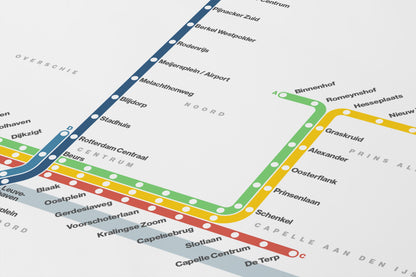 Rotterdam Metro / Light Mode System Map