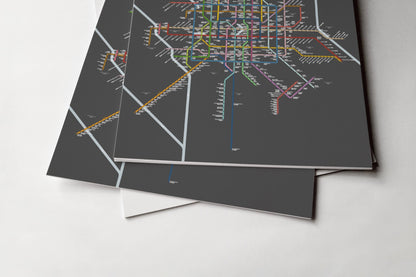 Beijing Metro / Bilingual Dark Mode System Map