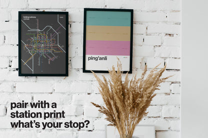 Beijing Metro / Bilingual Dark Mode System Map