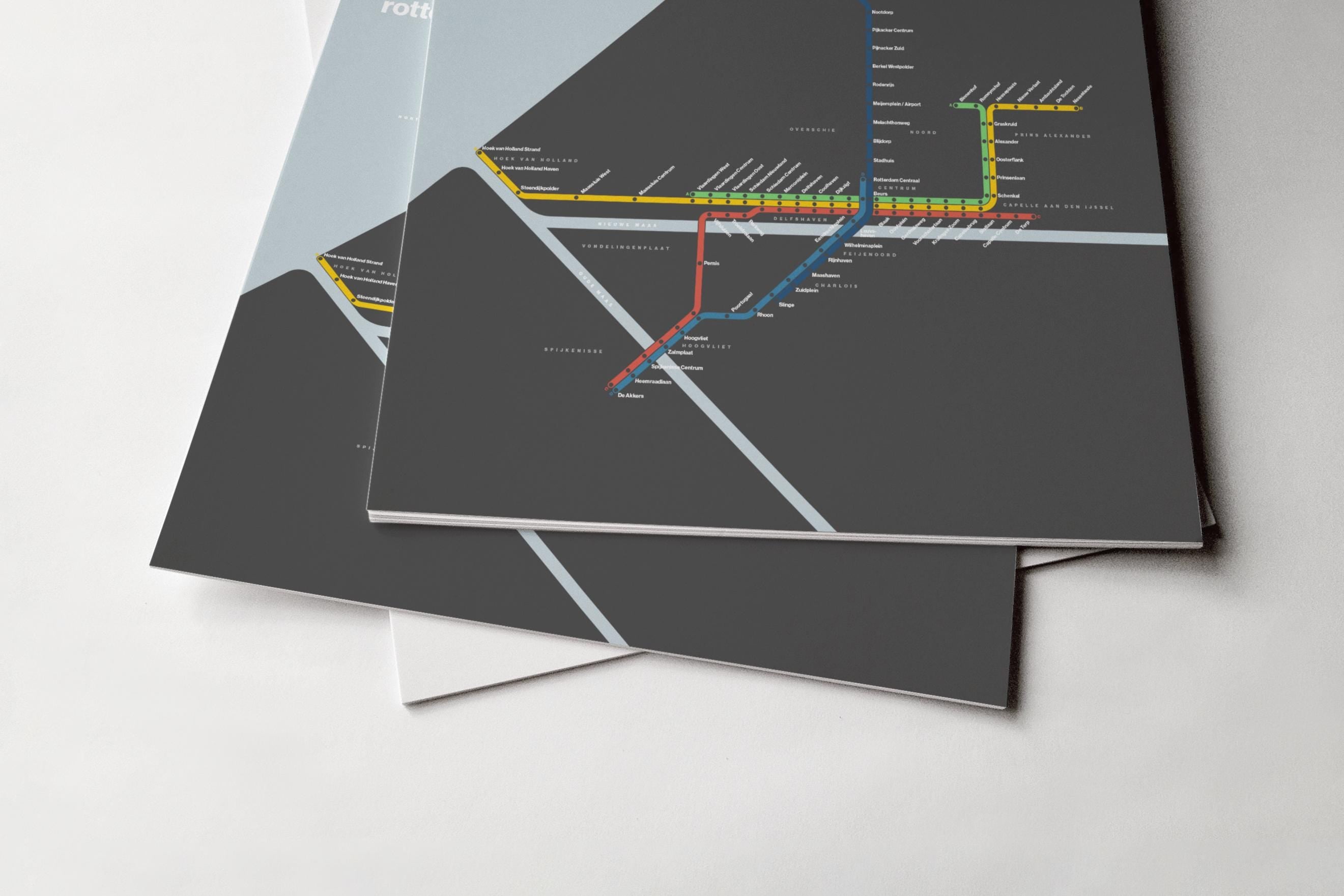 Rotterdam Metro / Dark Mode System Map