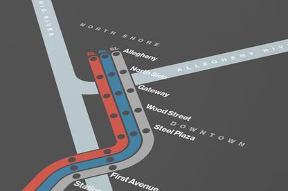 Pittsburgh Light Rail – Dark Mode
