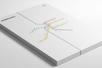 The image is a minimalist subway map with a simple design featuring colored lines representing different routes.