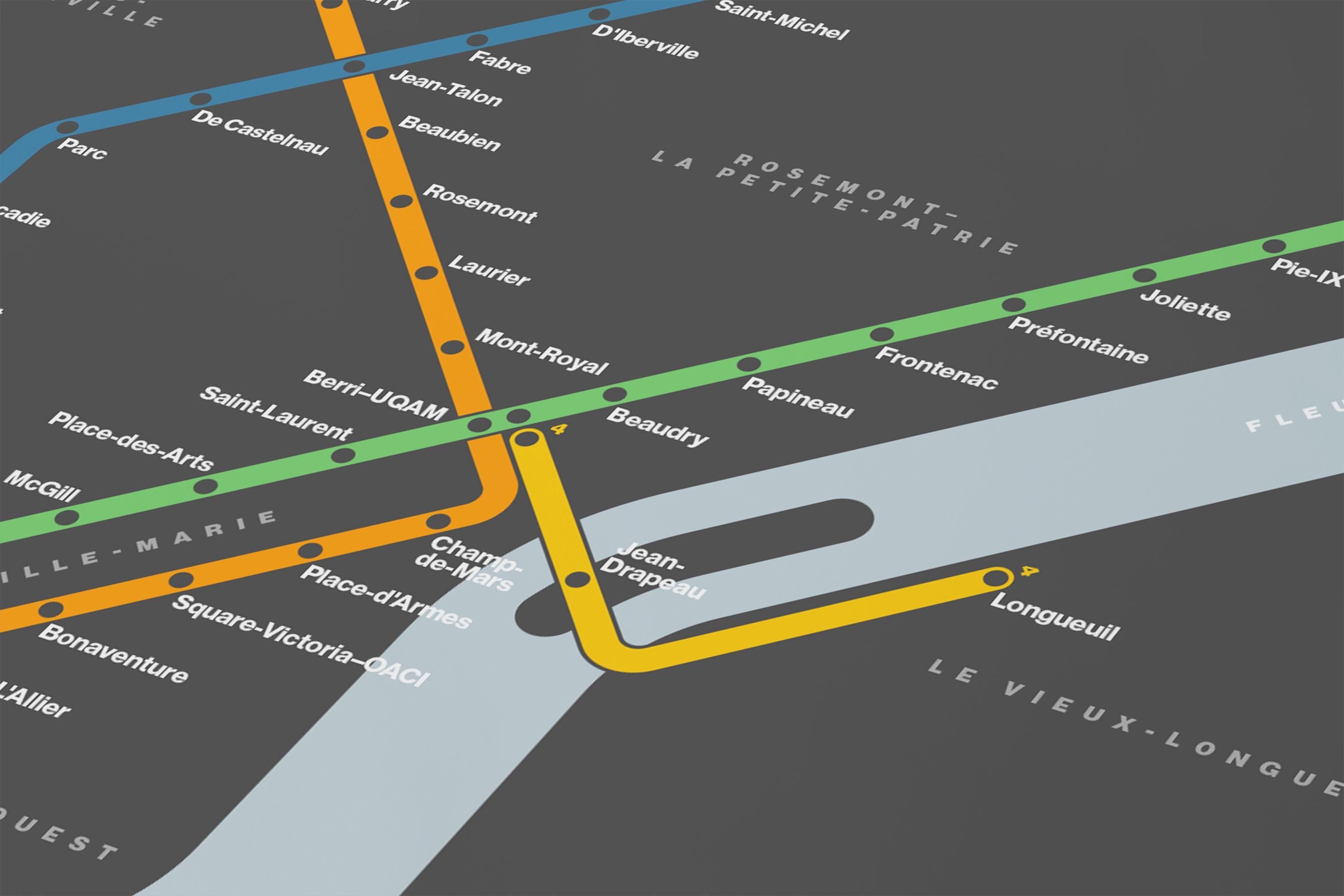 Montreal Metro / Dark Mode System Map