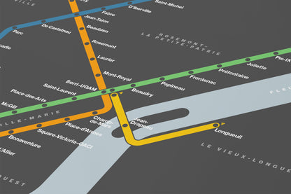 Montreal Metro / Dark Mode System Map