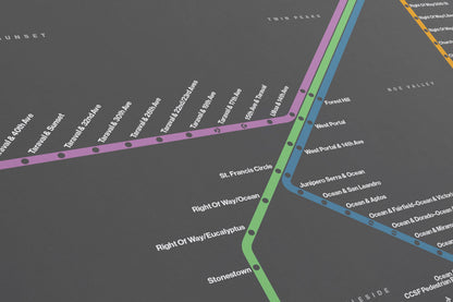 MUNI Metro Map – Dark Mode