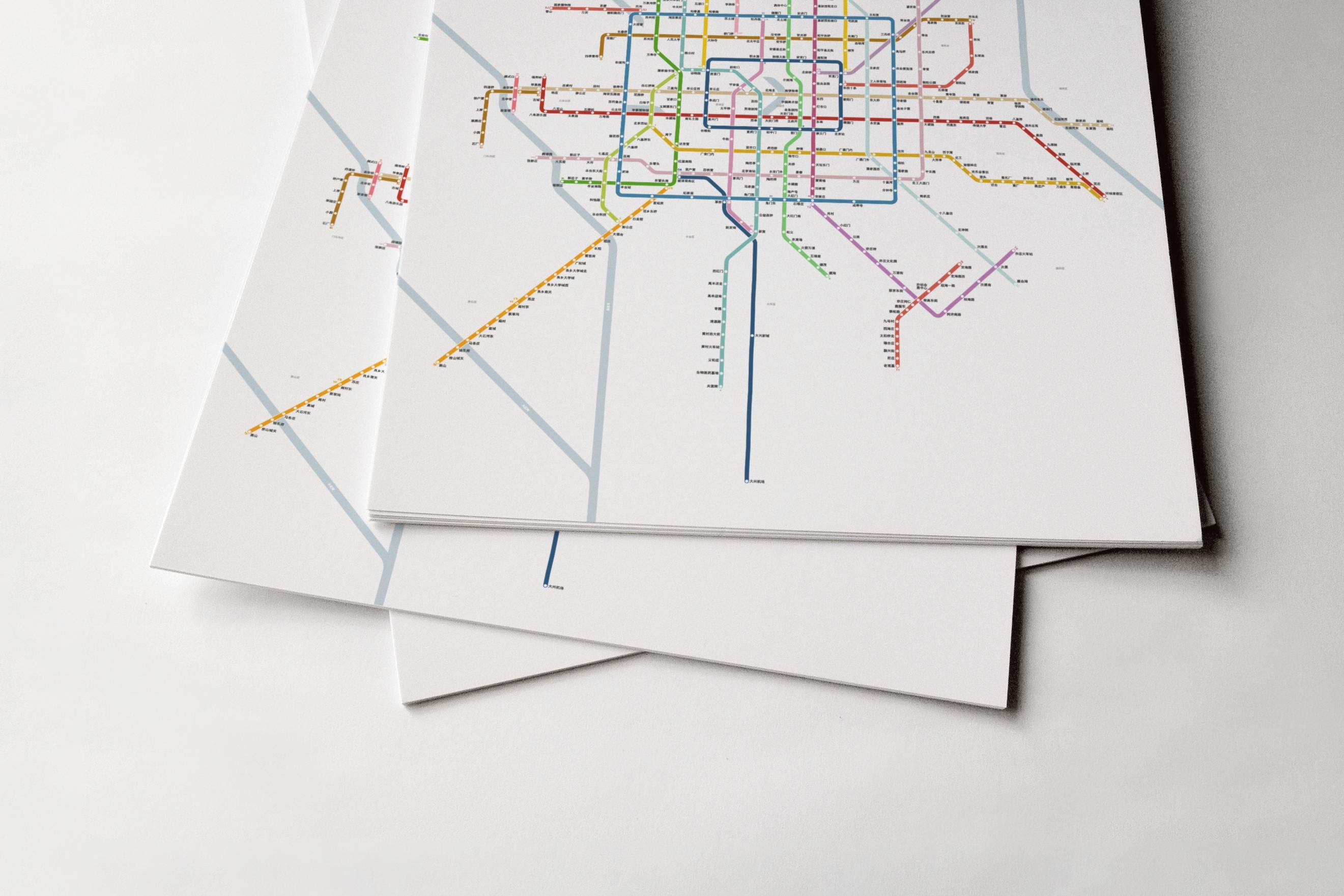 Beijing Metro / Chinese 北京地铁 Light Mode System Map