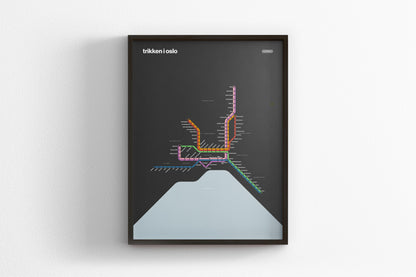 Oslo Trams / Dark Mode System Map