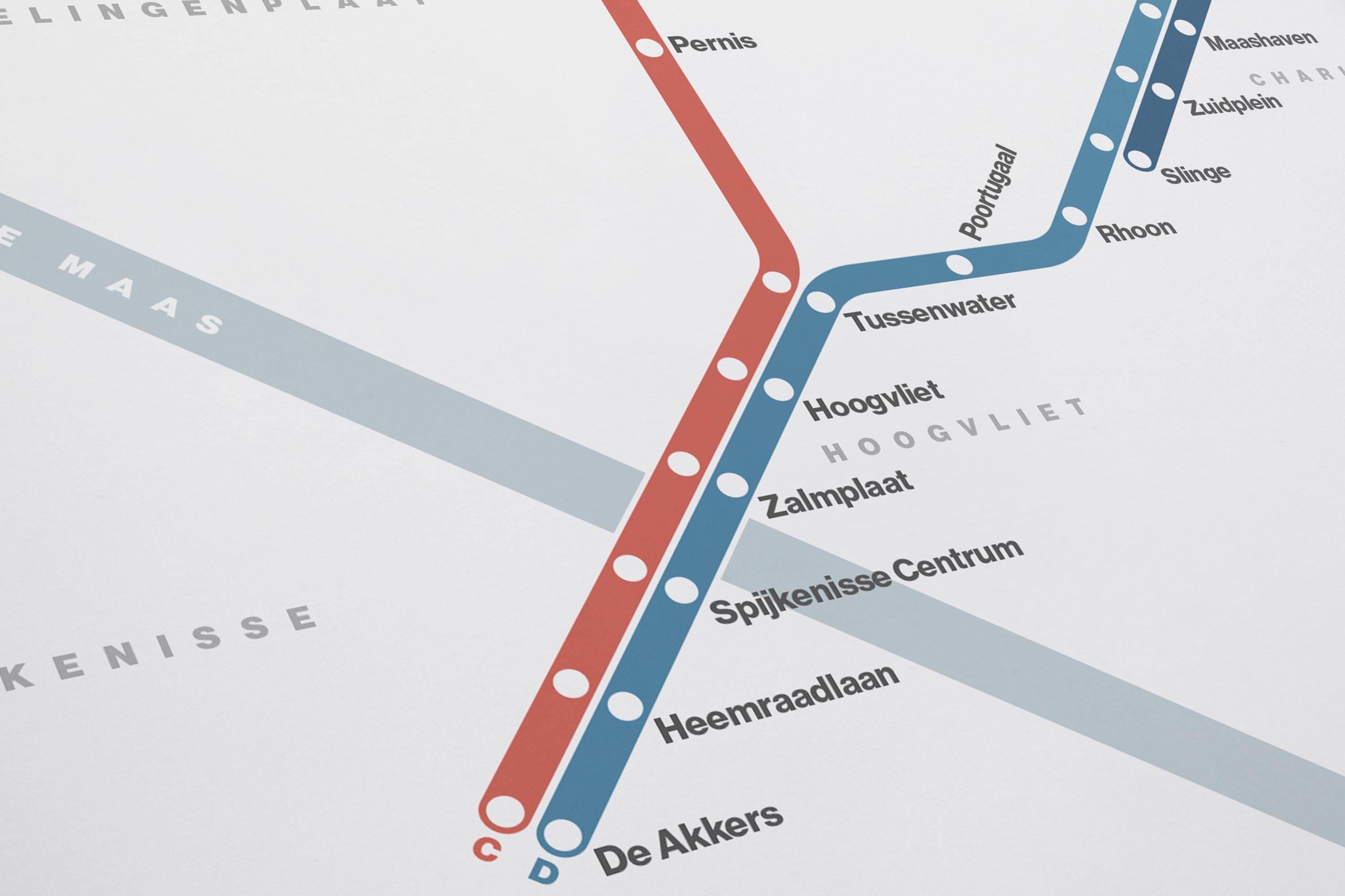 Rotterdam Metro / Light Mode System Map