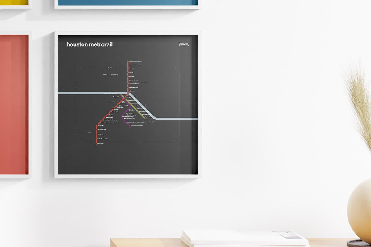 Houston METRORail Map – Dark Mode