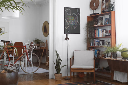 Beijing Metro / Bilingual Dark Mode System Map