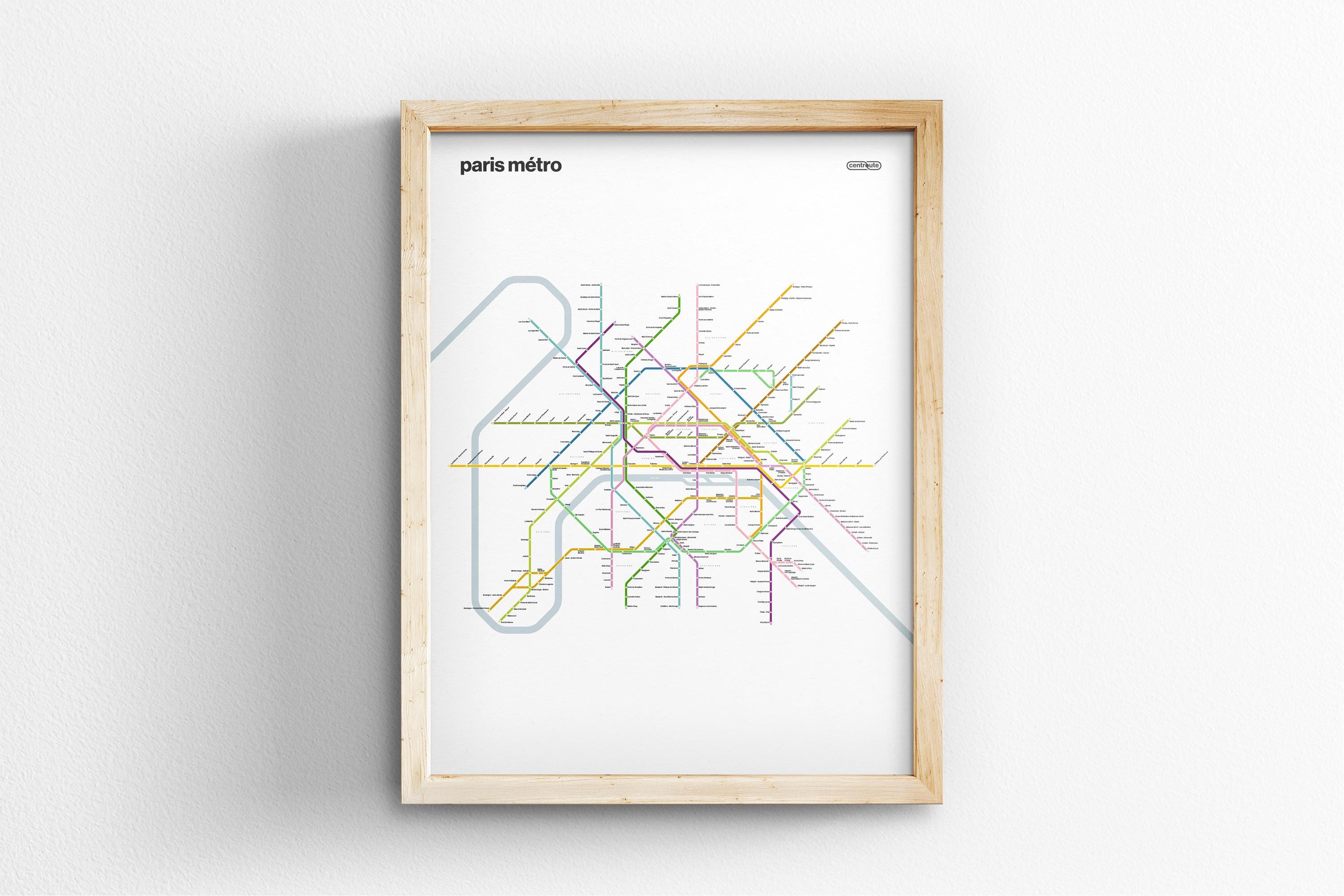 Paris Metro Map –  Vertical Light Mode