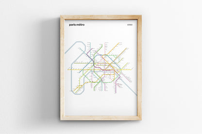 Paris Metro Map –  Vertical Light Mode