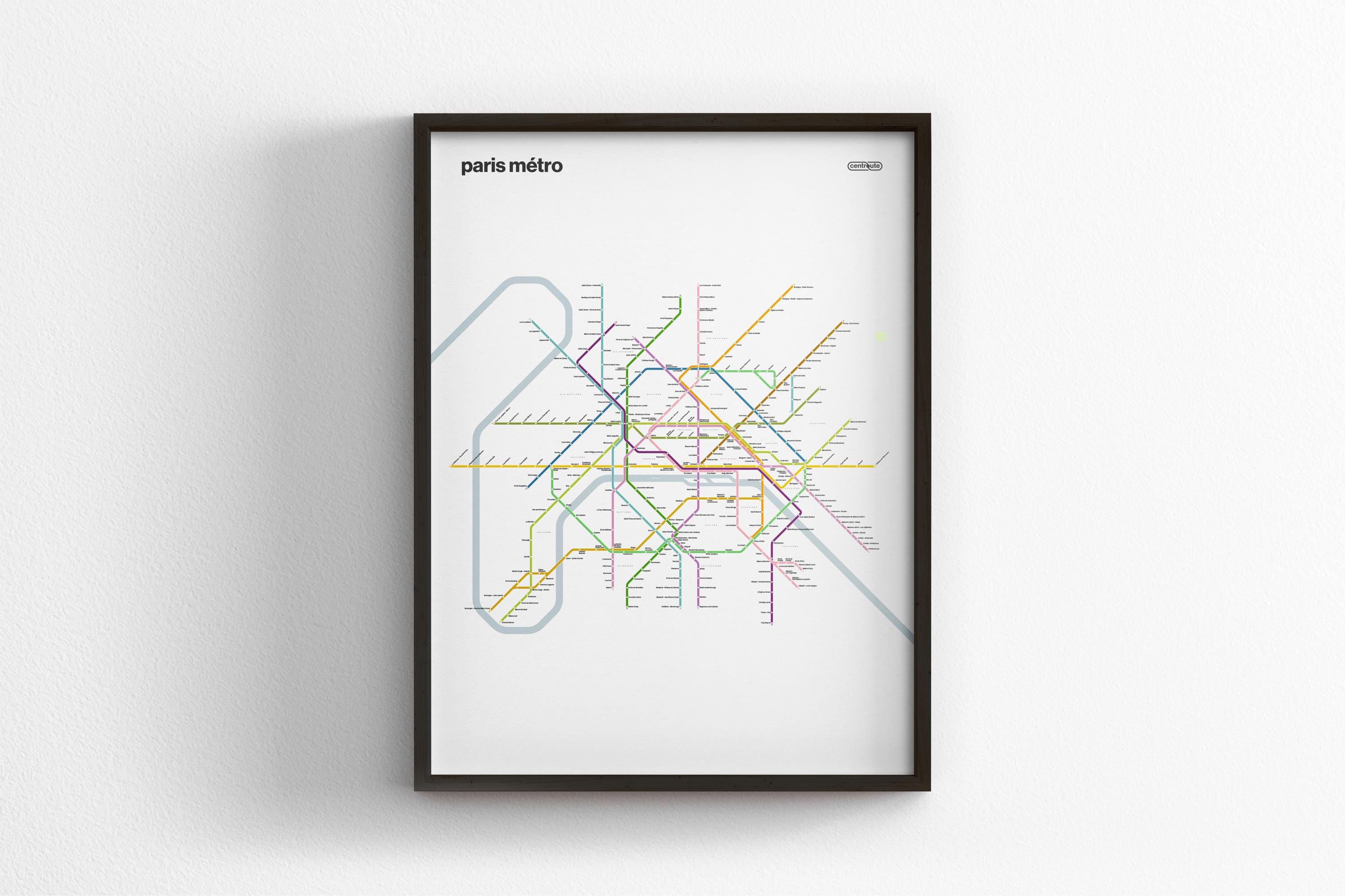 Paris Metro Map –  Vertical Light Mode
