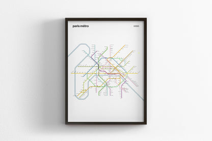 Paris Metro Map –  Vertical Light Mode