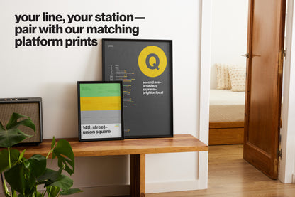 Q Train Platform Print – NYC Subway