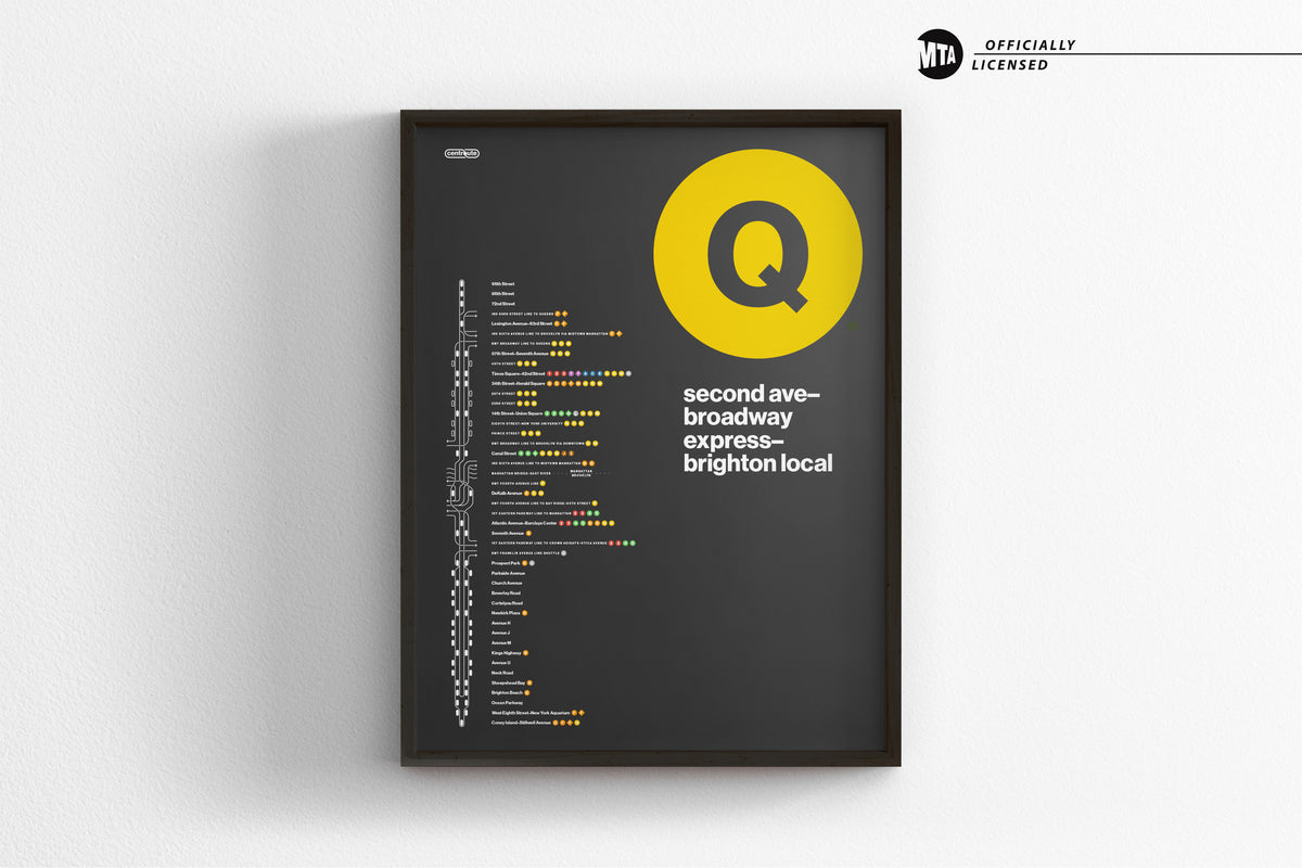 Q Train Platform Print – NYC Subway