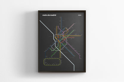 Madrid Metro / Dark Mode Map