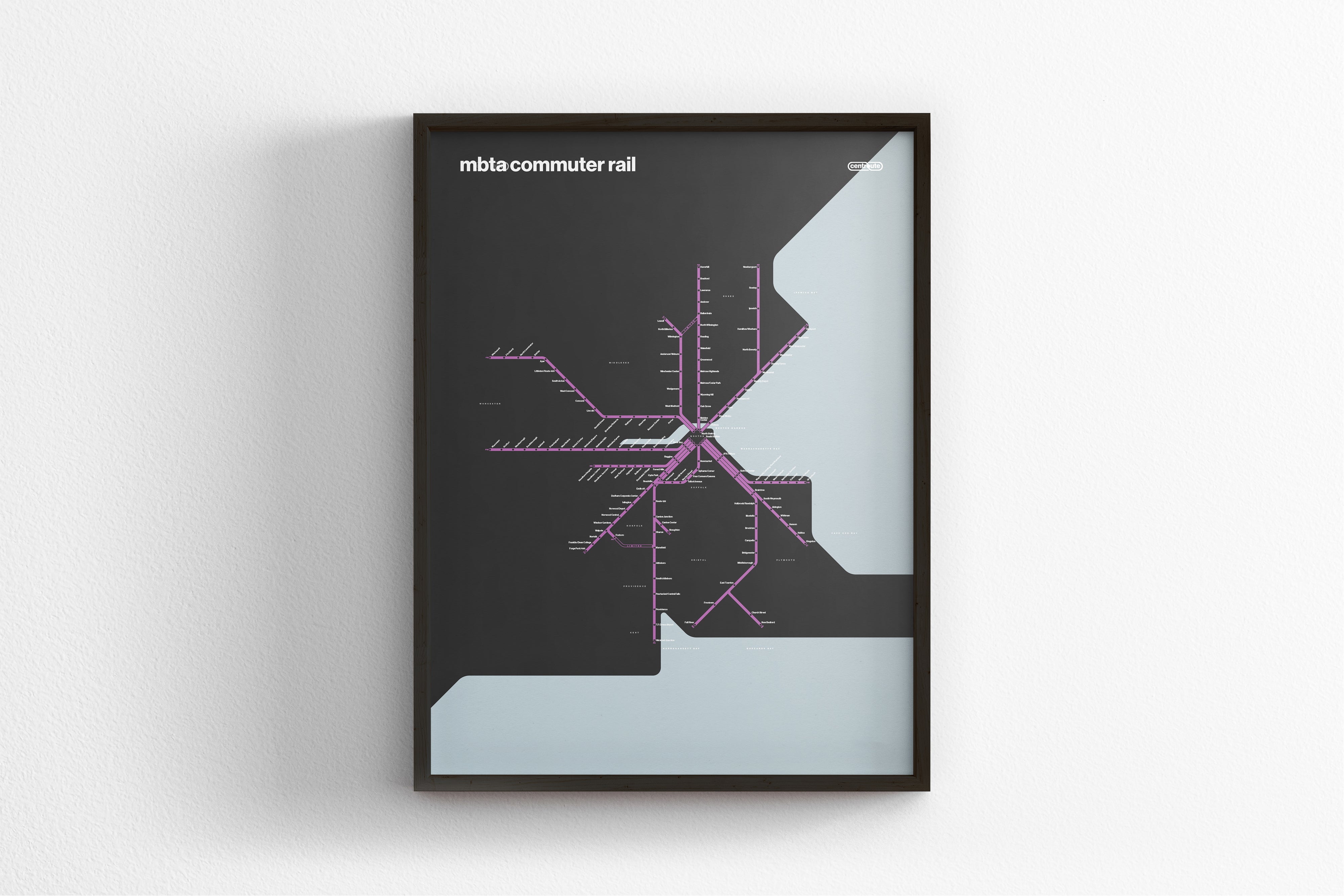 Boston Commuter Rail / Dark Mode System Map