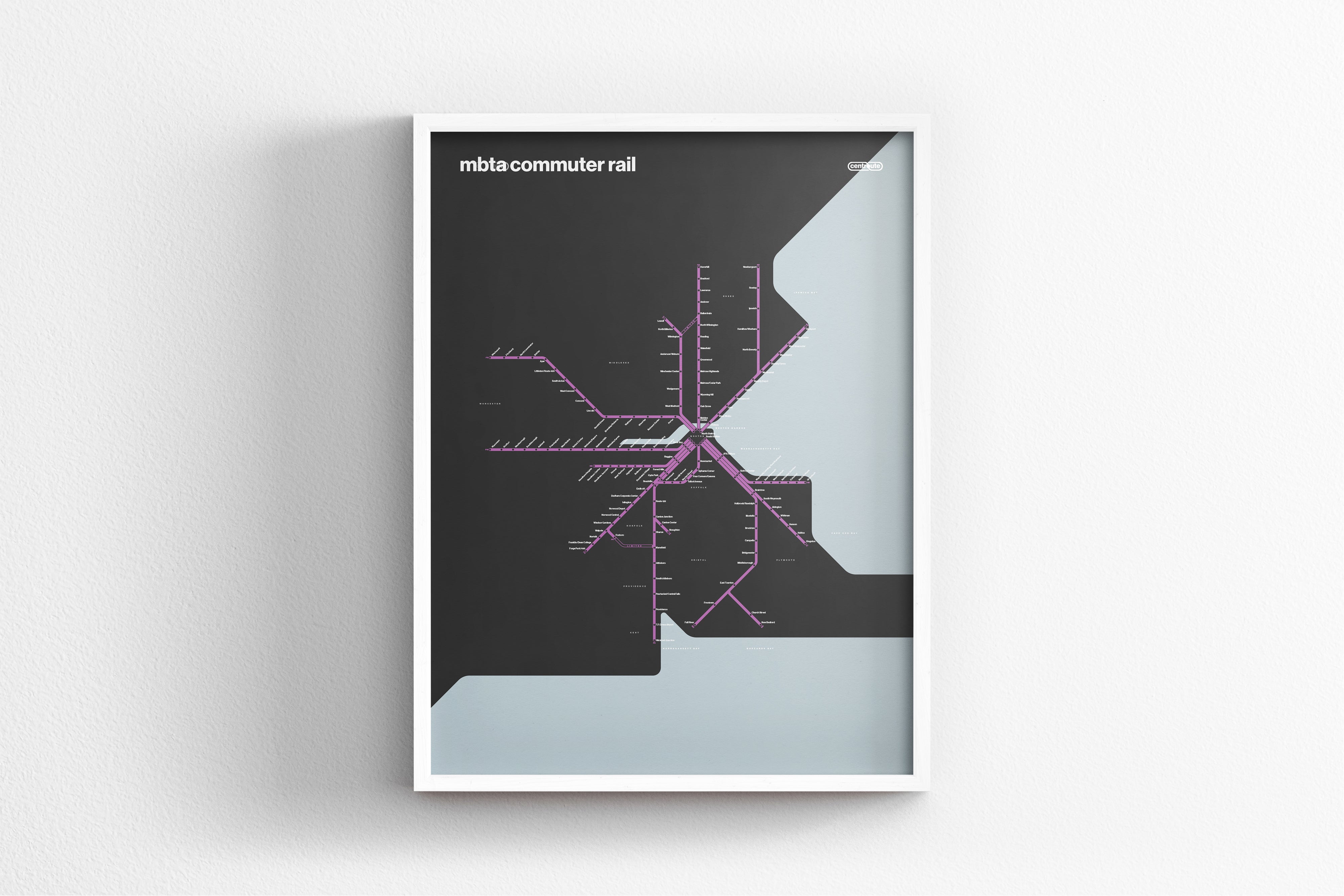 Boston Commuter Rail / Dark Mode System Map