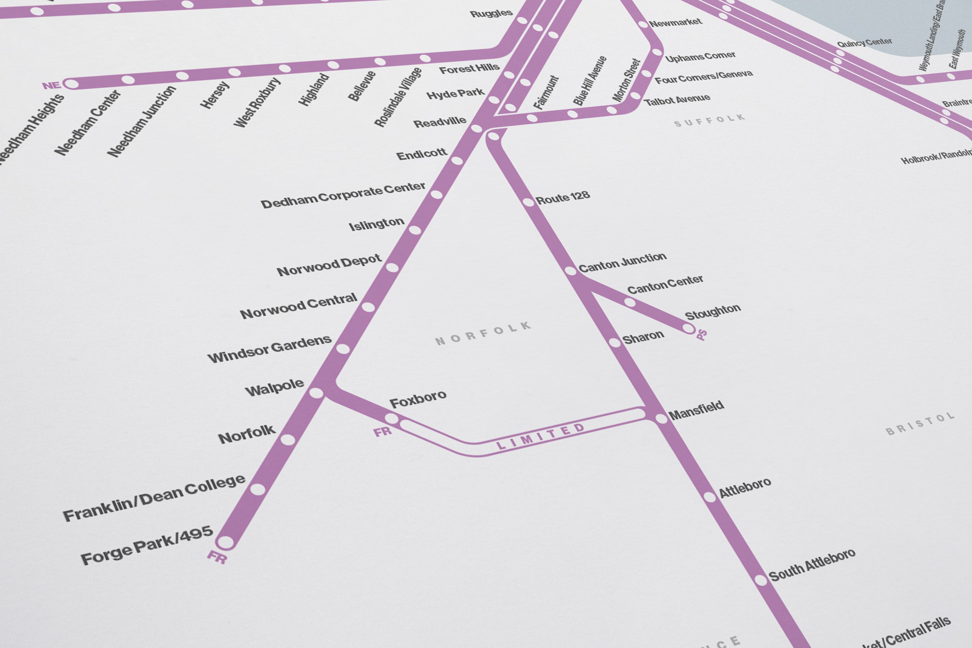 Boston Commuter Rail / Light Mode System Map