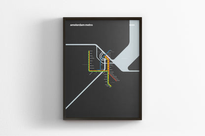Amsterdam Metro / Dark Mode System Map