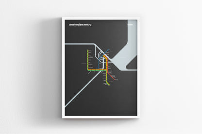 Amsterdam Metro / Dark Mode System Map