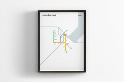 Amsterdam Metro / Light Mode System Map
