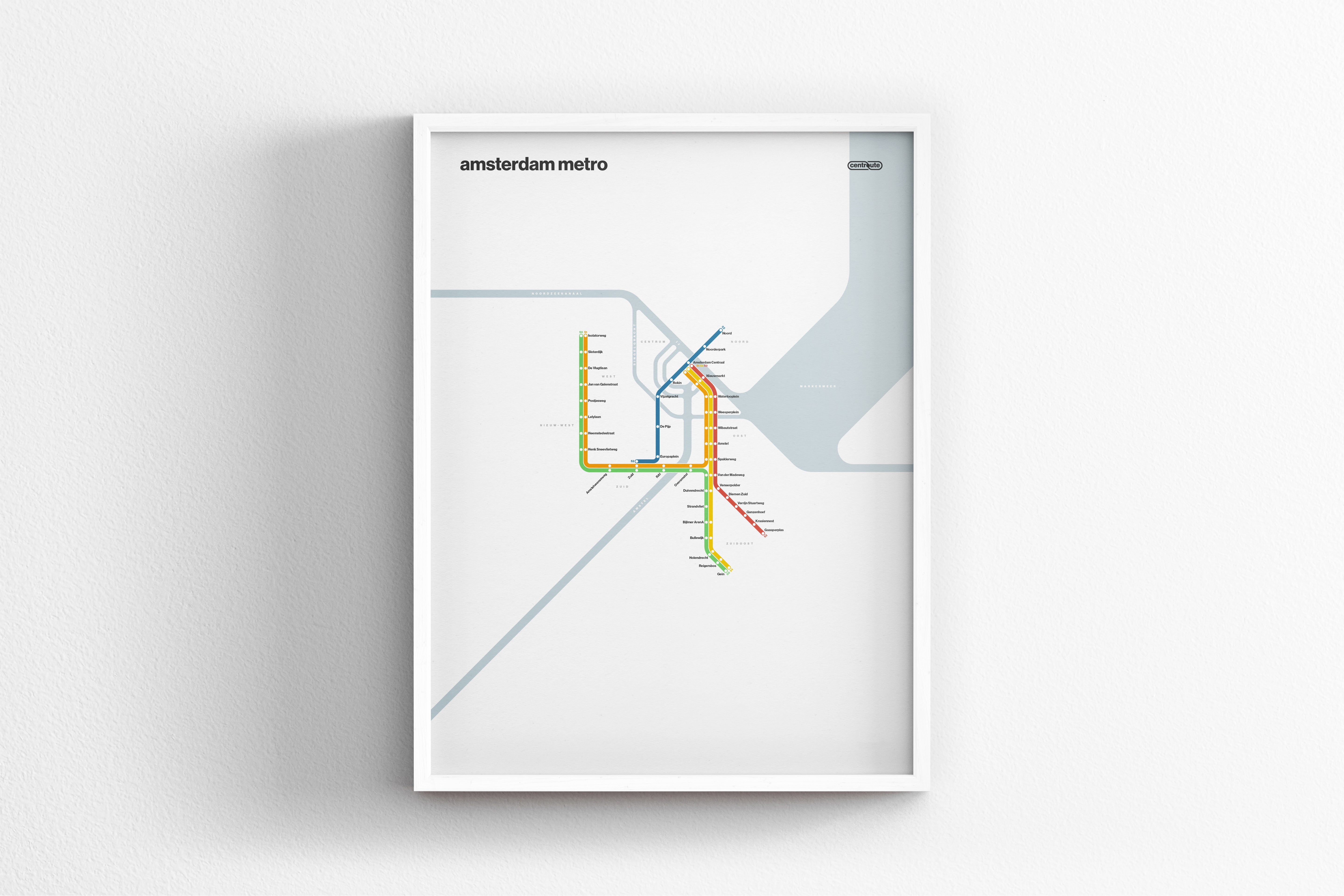 Amsterdam Metro / Light Mode System Map