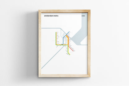 Amsterdam Metro / Light Mode System Map